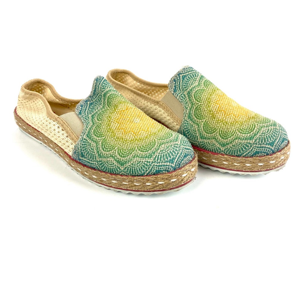 *3/$25* Green and Yellow Espadrilles with Rope Sole